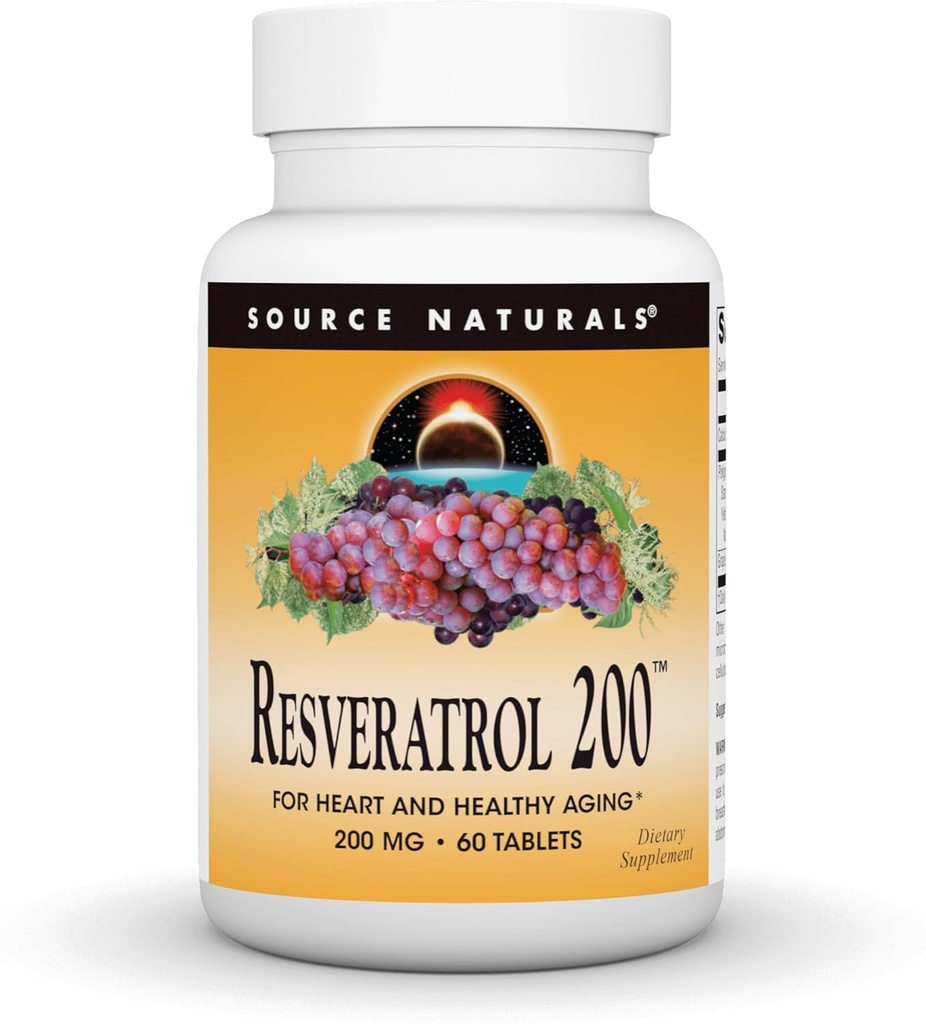 Allikas Naturals Resveratrool, südame ja tervisliku vananemise jaoks * 200 mg - 60 tabletti