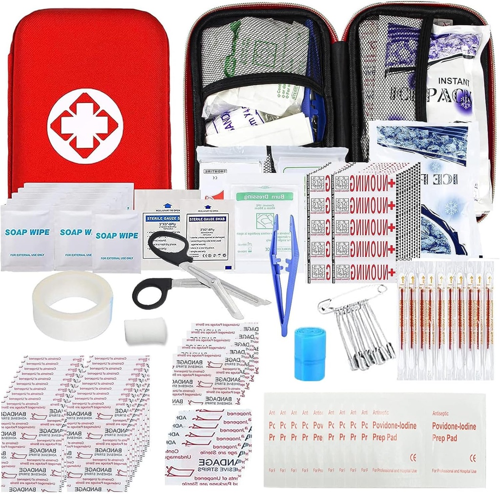 Auto esmaabikomplektid 275Pcs Survival Gear Home Travel Suurus Väike hädaabikomplekt Taktikaline matkamine EVA Camping Essentials Backpack Sport Office Paat Kiire õnnetus
