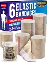 Suure jõudlusega elastne ribamähis - 6 Pack (2x2in, 2x3in, 2x4in) - Ise sulguv tugev tihendusriba Wrap jalgadele, pahkluudele, randmetele ja põlvedele