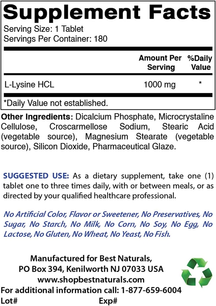 Parimad looduslikud L-lüsiin 1000 mg ja C-vitamiin 1000 mg