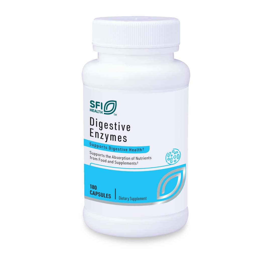 Klaire Labs SFI Health Digestive Ensüümid - Soolestiku Tervise Toidulisandid Lipaasi, Amülaasi Ja Proteaasi Ensüümidega Seedimiseks - Abi Toitainete Imendumine - Abi Juhuslik GI Ebamugavus (180 kapslit)