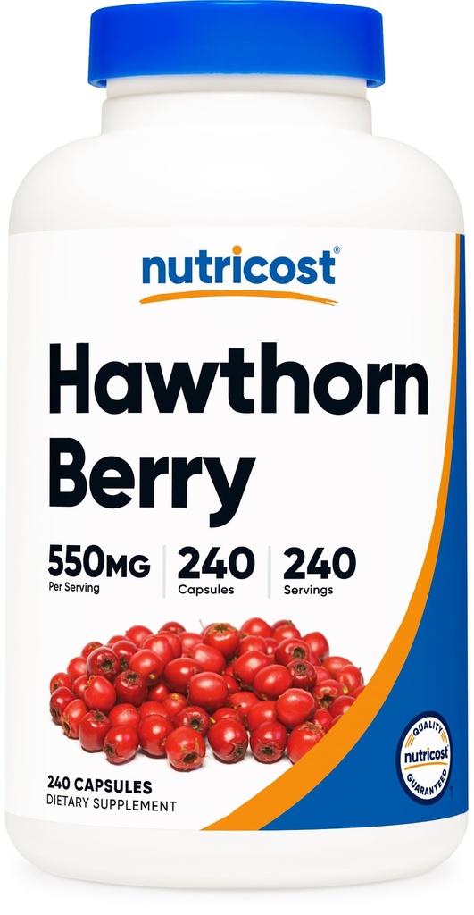 Nutricost Hawthorn Berry kapslid 550 mg, 240 kapslit, taimetoitlane sõbralik, mitte-GMO ja gluteenivaba