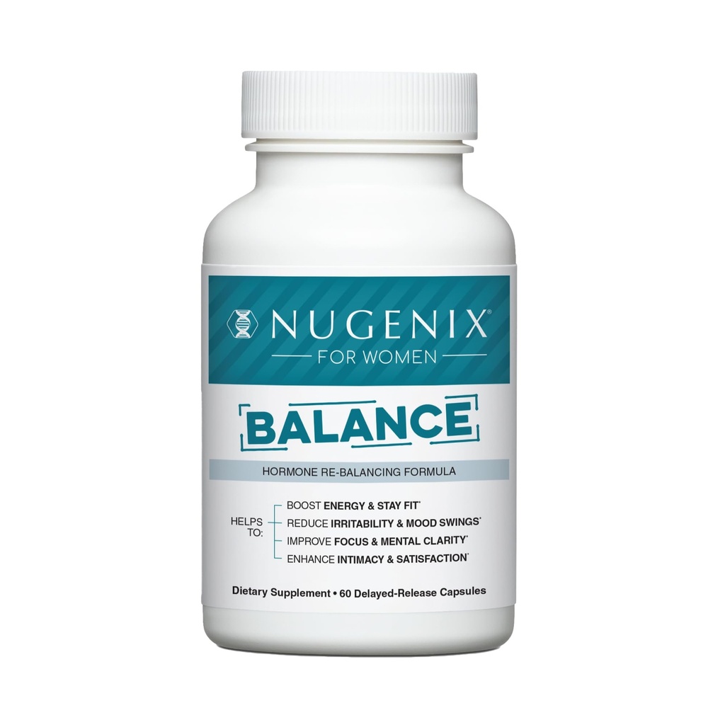 Nugenix naistele Tasakaal - Hormooni tasakaal naistele, suurendada energiat, parandada fookust ja vaimset selgust, taastada hormonaalne tasakaal, menopaus, Ashwagandha KSM-66, kurkum, D-vitamiin, DIM, 60 loend