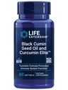 Life Extension Black Cumin Seed Oil and Curcumin Elite, Black Cumin, Kurkumekstrakt, Immune Health Support, kõrge biosaadavus, Terve keha Tervis, Gluteenivaba, Non-GMO, 60 softgels