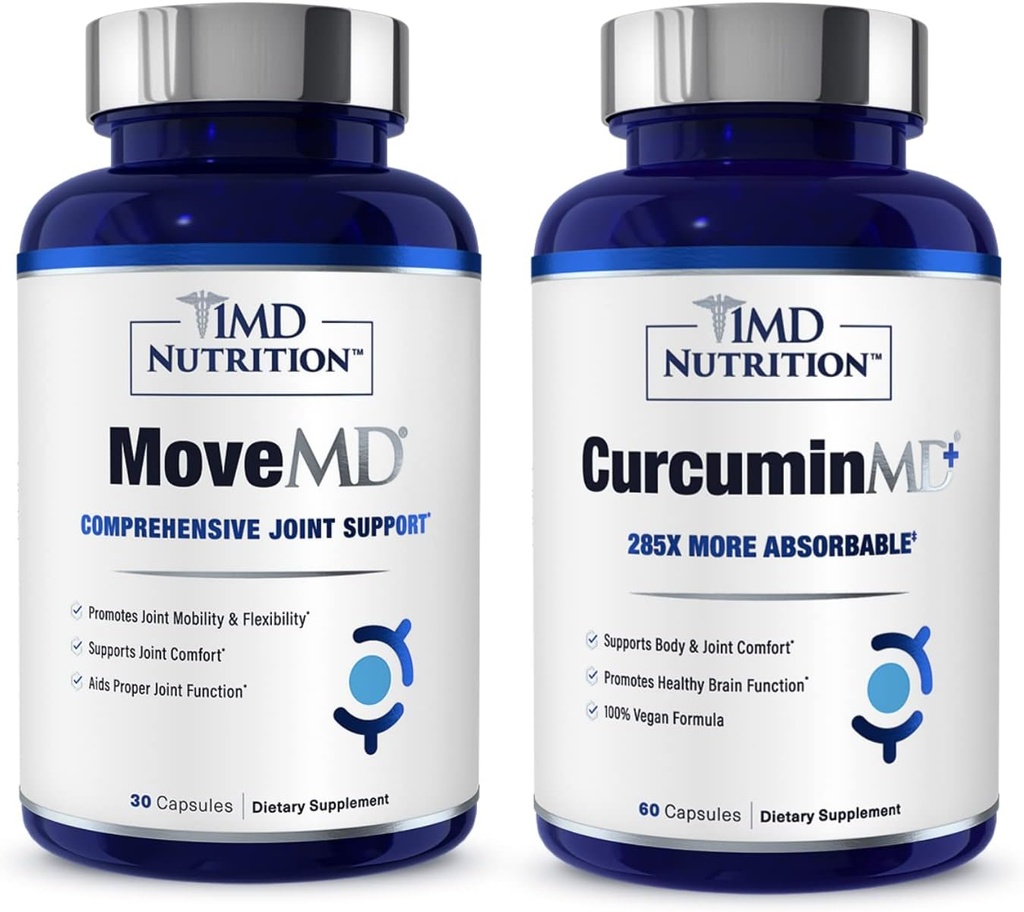 1MD Nutrition MoveMD & CurcuminMD Plus Bundle | Arst formuleeritud kollageeni, kurkumiini ja boswellia Serrata | ühine tervise täiendada