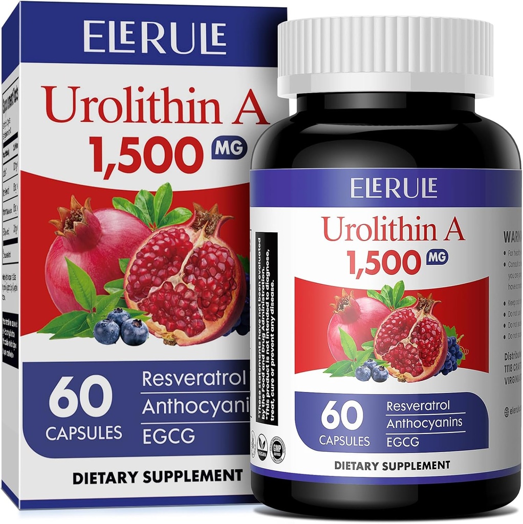 Urolitiin A Täiendus 1000 mg Plus Trans-Resveratrool, Antotsüaniinid, Roheline Tee, Tervisliku Vananemise Edendamine, Rakkude Ja Energia Meestele Ja Naistele, 60 Kapslit-38