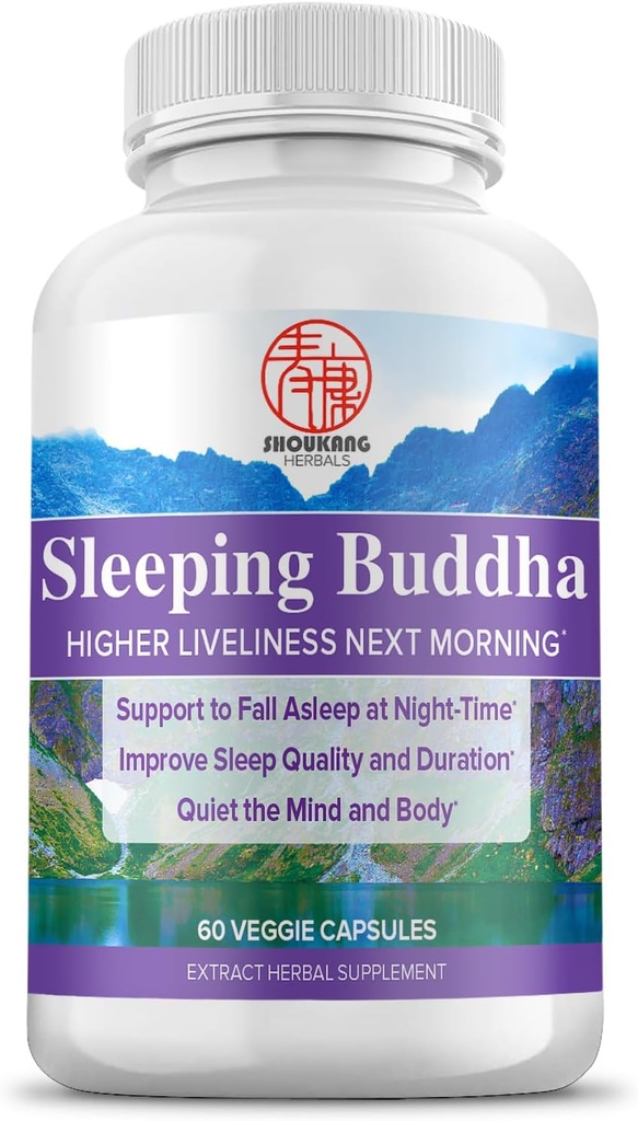 Taimsed Hiina meditsiinilisandid une kvaliteedile ja kestvusele, magav Buddha HERBALS, vaikne meel ja keha, 60 kapslit