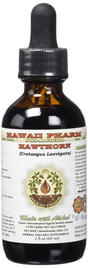 Hawthorn Alcohol-Free Vedel Extract, Organic Hawthorn (Crataegus Laevigata) Dried Berry Glycerite 2 oz