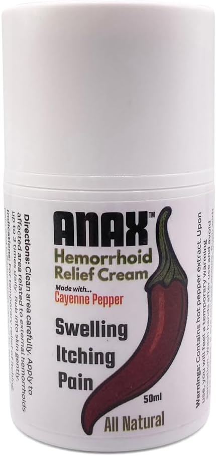 Anax Natural Hot Pepper Cream aitab anal sügelus, valu ja põletik seotud hemorroidid