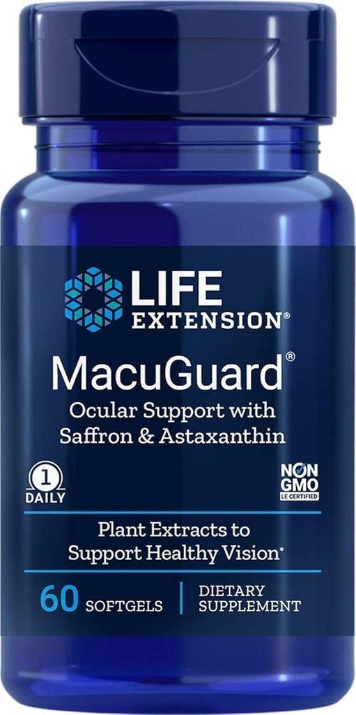 Life Extension Macuguard Ocular Support Plus Astaksantiin, 60 pehmegeeli