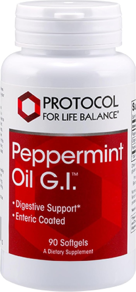 Protokoll Piparmünt G.I. - seedetrakti tervise toetamiseks * - piparmündi, ingveriõli ja apteegiõliga - Enteric-Cated - Piimavaba & Halal - 90 Softgels