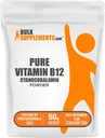 BulkSupplements.com Puhas B12-vitamiin pulber - tsüanokobalamiinina, B-vitamiini toidulisanditena, tsüanokobalamiin B12 toidulisandina - puhas toode, mitu serveerimist, 50 g (1,8 oz) (pakk 1)