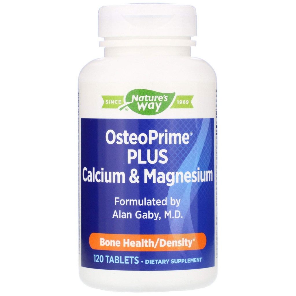 Nature's Way OsteoPrime PLUS Kaltsium ja magneesium, toetab luu tervist ja lihaste funktsiooni *, vitamiinidega D3 & K2, taimetoitlane, 120 tabletti
