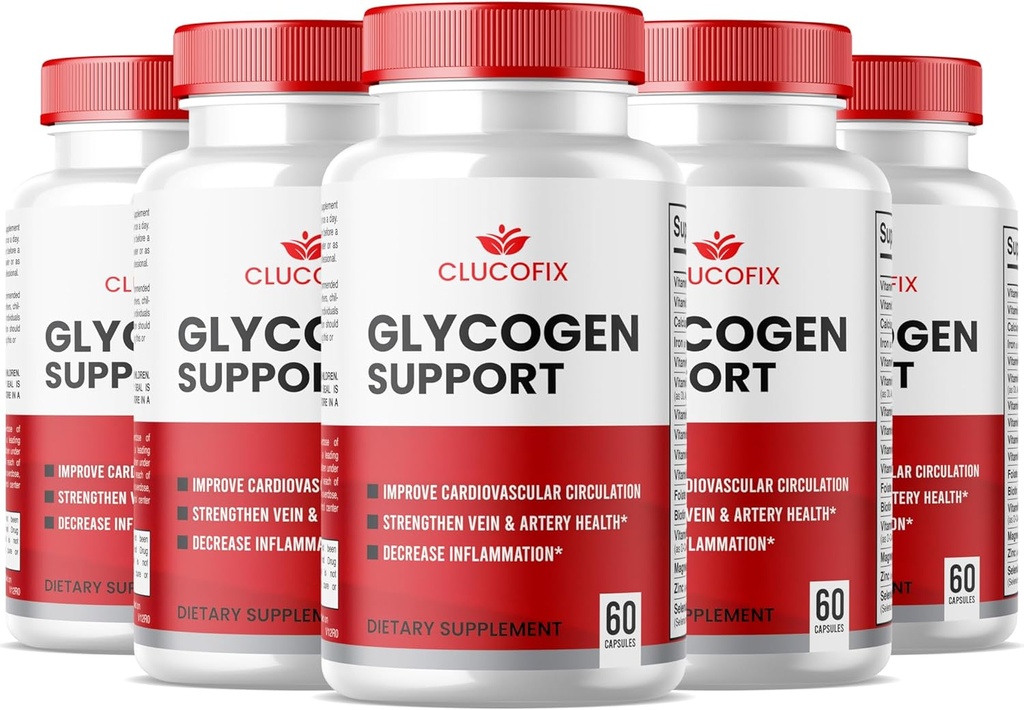 (5 Pack) ClucoFix Glycogeni tugikapslid - ClucoFix Glycogen Health & Wellness Multivitamiini tugilisandid Pillid - ClucoFix Glycogen - ClucoFix Glyco Advanced Formula Support Reviews
