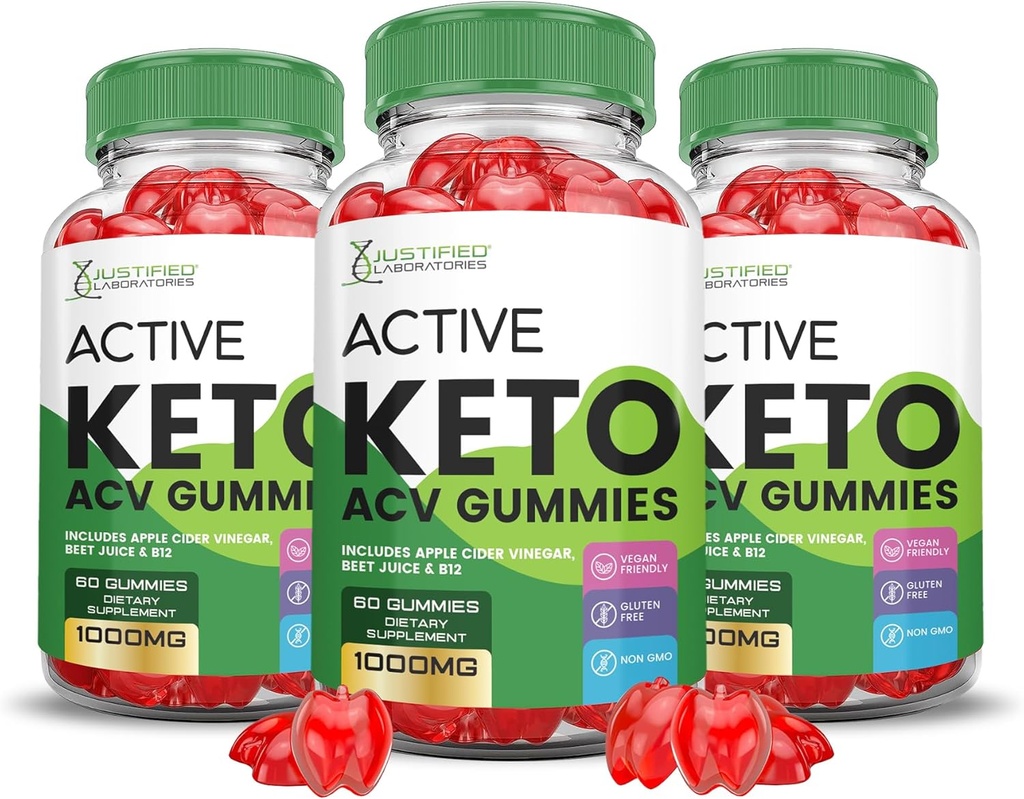(3 Pack) Active Keto ACV Gummies Advanced Formula 1000MG ActiveKeto Keto Gummies Õunasiider Äädikas Valmistatud Granaatõunapeedimahlaga Pulber B12 Vegan Non GMO 180 Gummys