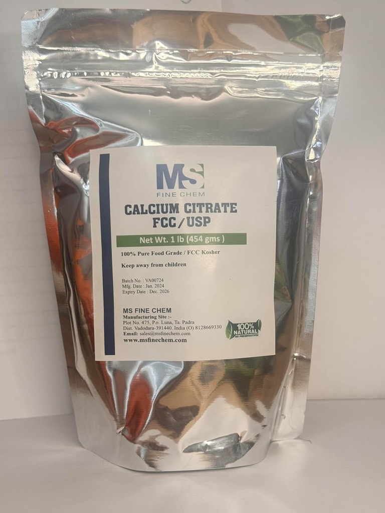Kaltsiumtsitraadi pulber - kaltsiumtsitraadi lisand, kaltsiumtsitraat 1000mg - gluteenivaba, 4500mg (1000mg kaltsium) ühe serveerimise kohta - 1 lb