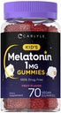 Carlyle Kids Melatonin Gummies | 1 mg 70 Count | Fruit Flavor Gummy | Vegan, Non-GMO, Gluteenivaba