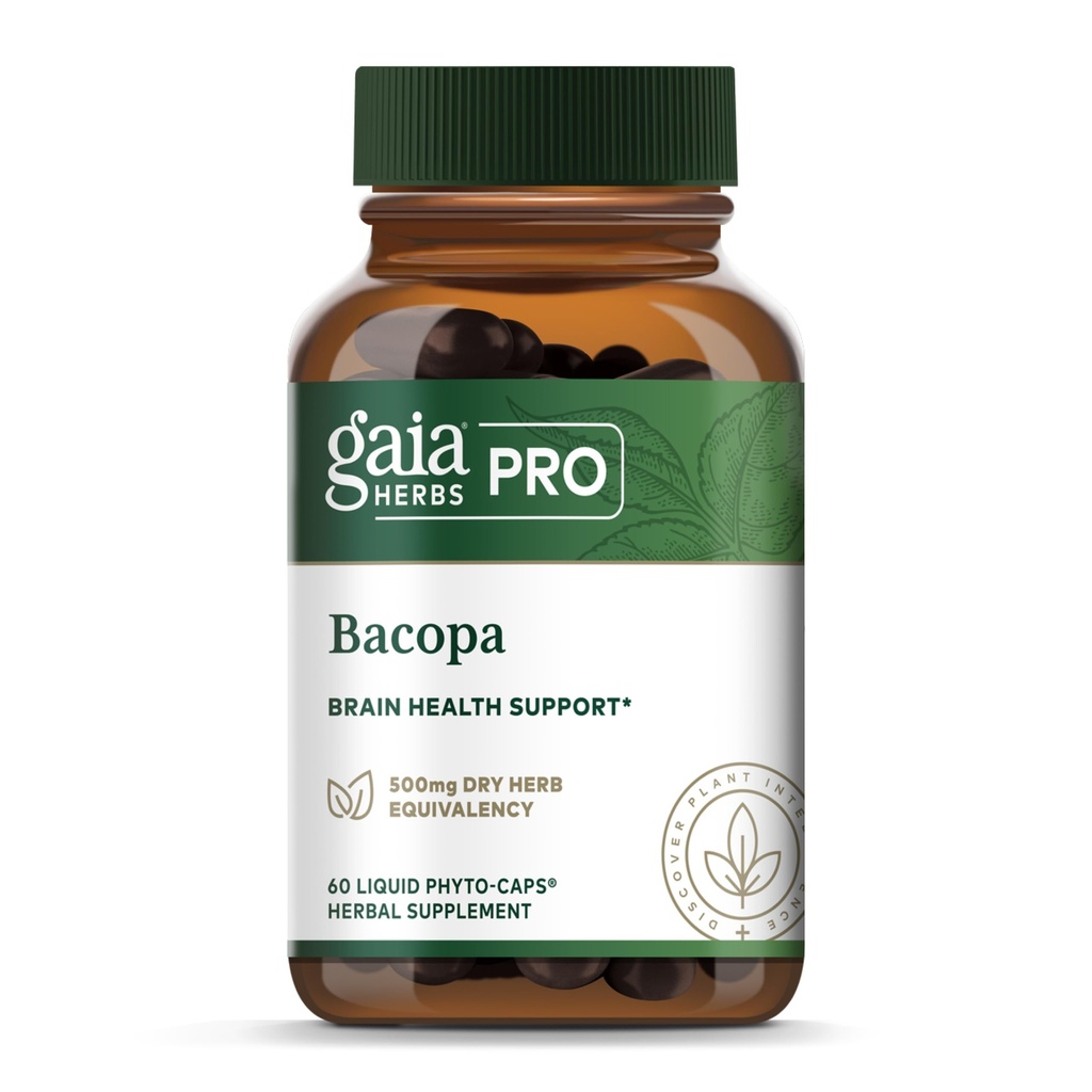 GAIA HERBS PRO Bacopa - Aju tervis ja nootroopne tugi - 60 vedelat füto-mütsi (30 serveerimist)