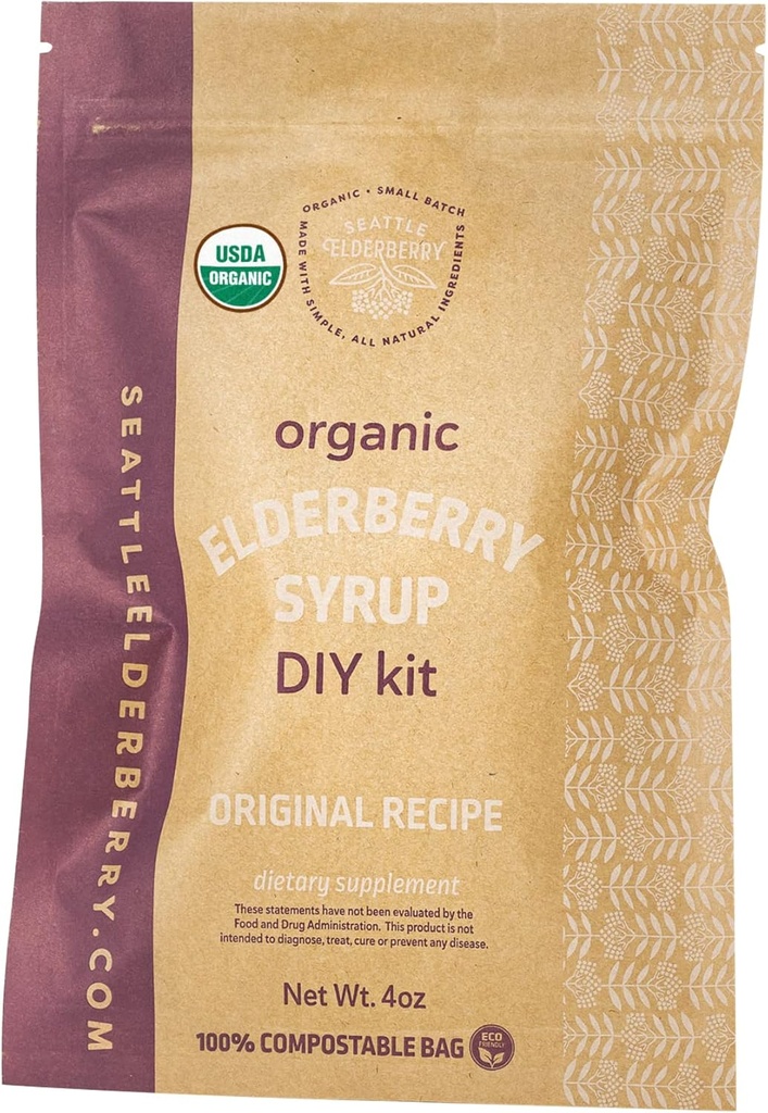 Siirup DIY Kit - tehke oma maitsev, gluteenivaba taimsete lisandite siirup koos tugeva immuunsusega, mis sisaldab ainult orgaanilisi koostisosi, mis on valmistatud väikestes partiides USAs - 4oz