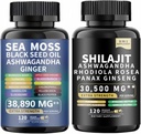 Merisammal ja shilajit Merisammal Mustseemeõli Ashwagandha Ginger&shilajit rhodiola rosea panax Ginseng (120 krahv)