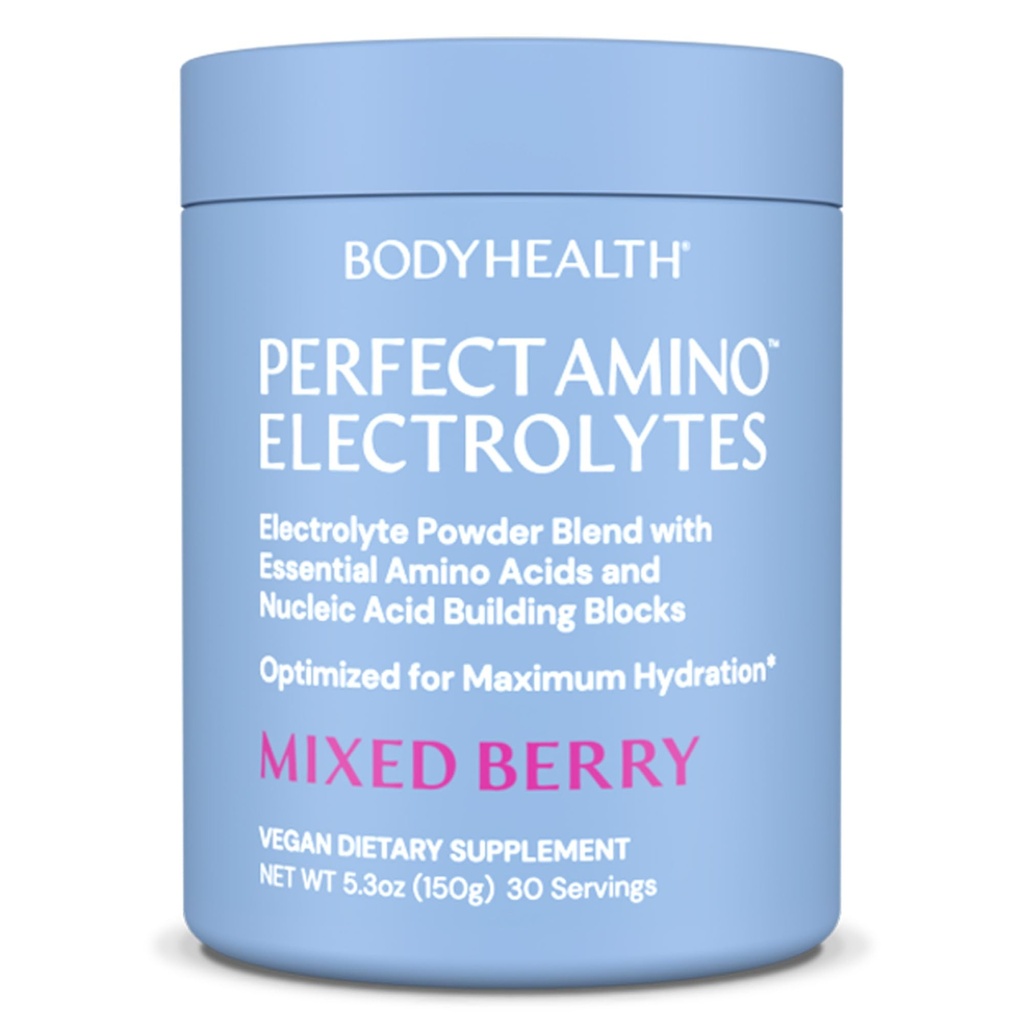 BodyHealth PerfectAmino Elektrolüüdid Pulber Ei Suhkrut, Keto Suhkru Vaba Paastumine Elektrolüütide Joogi Segu, Hüdropulber Jälje mineraalidega - Segatud Marja - 30 Servingut