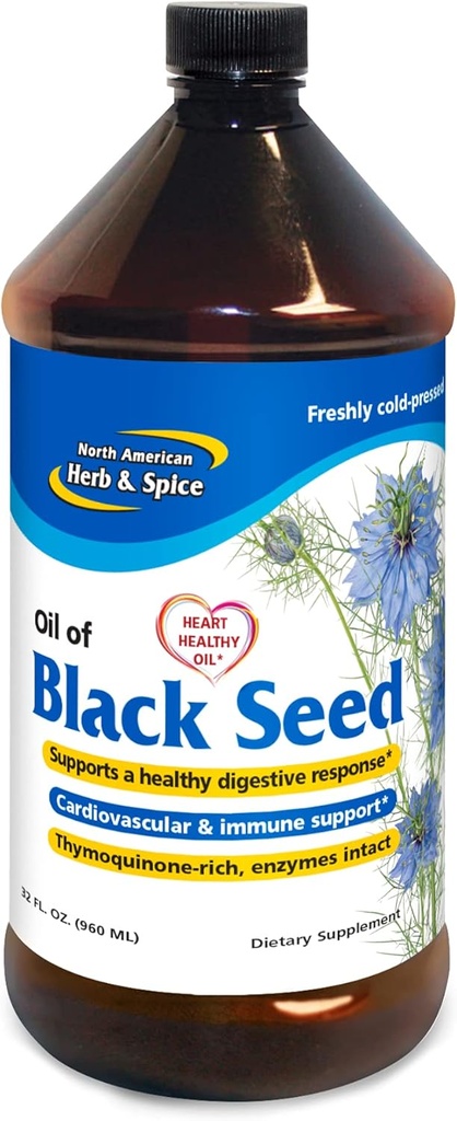 Põhja-Ameerika maitsetaimed ja vürtsi must seemneõli - 32 fl. oz. - südame-veresoonkonna, seedetrakti ja immuunsüsteemi tugi - mitte-GMO - 192 Servings