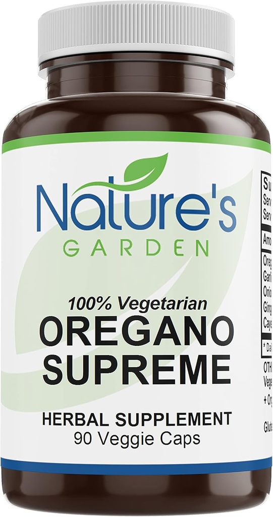 GARDEN ESSENTIALS Oregano Supreme (w / küüslauk, sibul, ingver ja Cayenne) - 90 Veggie Caps