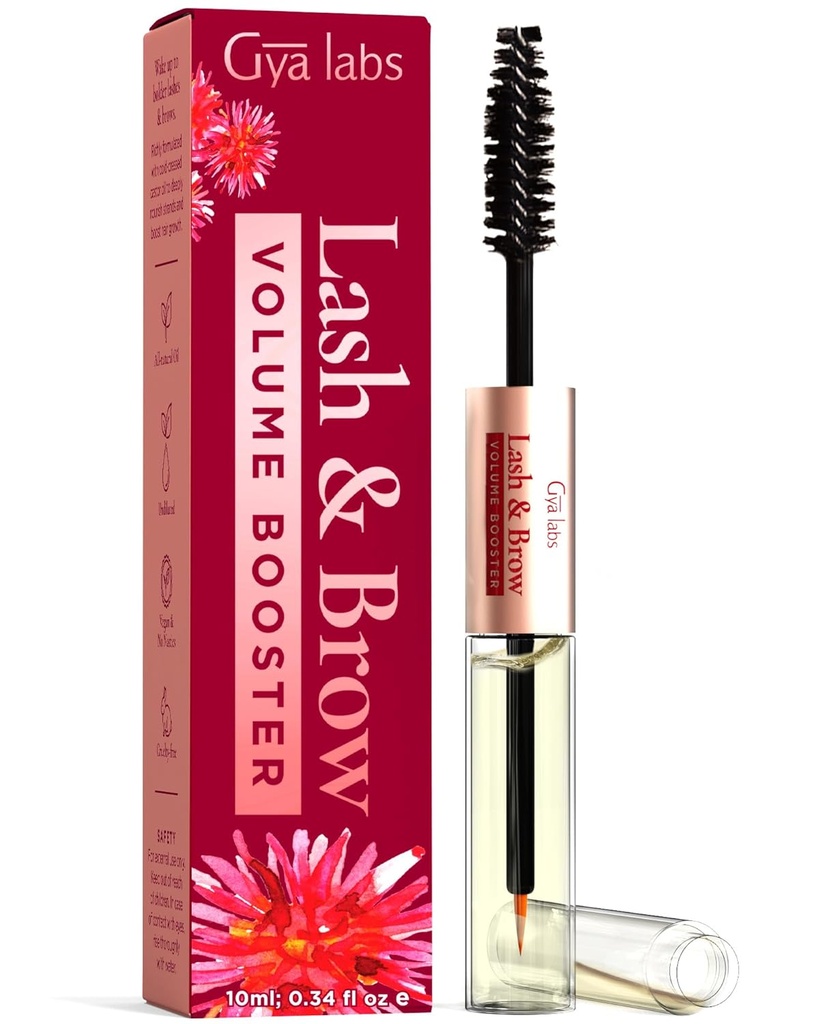 Gya Labs Lash and Brow Oil - 100% puhas natual Organic Castor Oil ripsmed ja kulm seerum Fuller välimusega ripsmed ja kulmud (0,34 Fl Oz)