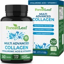 ForestLeaf Multi kollageeni tabletid - kollageeni mehed ja kollageeni naised - hüdrolüüsitud kollageeni toidulisandid C-vitamiini ja hüaluroonhappega - kollageeni kapslid juustele, nahale ja küüntele (240 peptiidkapslit)