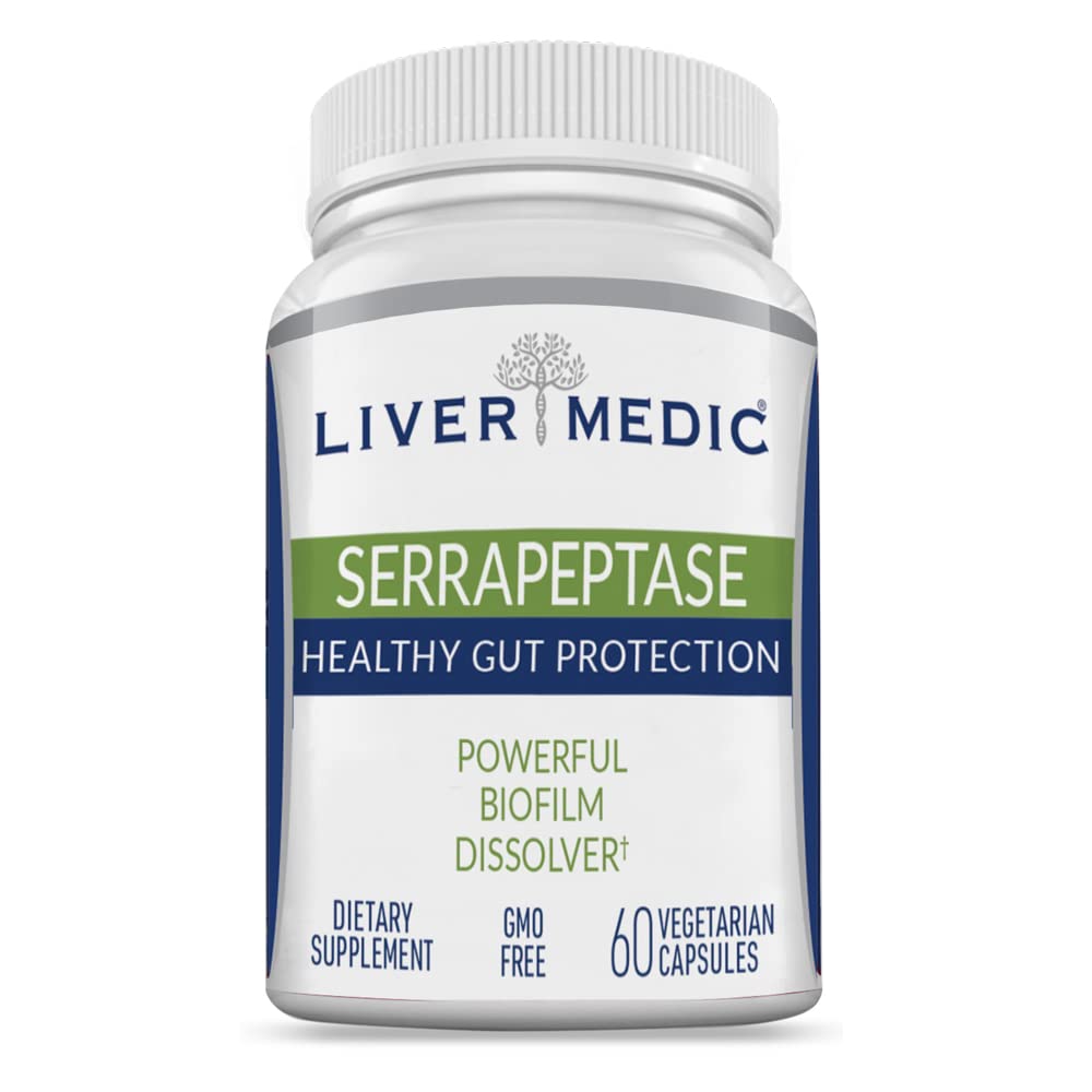 Serrapeptaas Puhas Seedetrakti Proteolüütilised Ensüümid Soolestikuga kaetud Premium Tervislik Soolestiku Kaitse Ja Vegan Maksatoetus Täiendavad Siinus, Hingamisteede Ja Soolestiku Tervis NonGMO (60 Caps)
