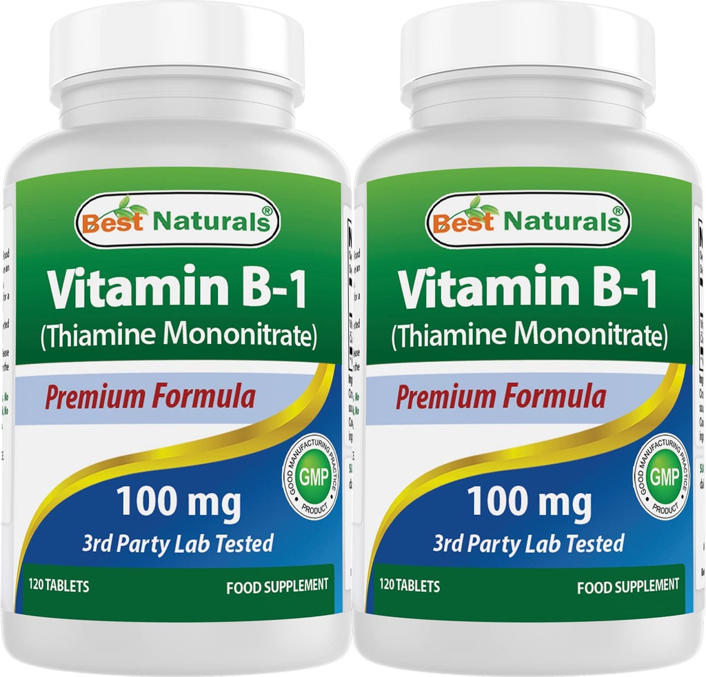 Best Naturals Vitamin B1 as Thiamine Mononitrate 100 mg 120 Tablets (120 Count (Pack of 2))