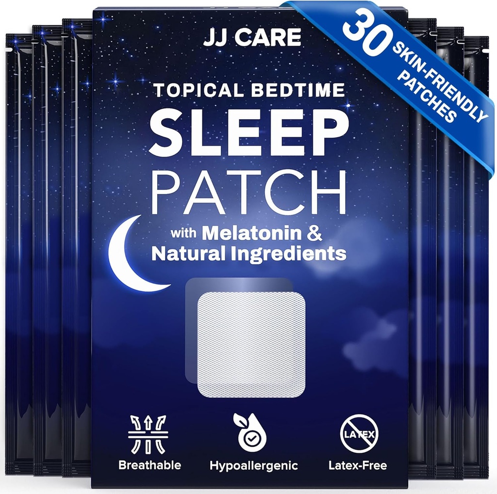 JJ CARE Sleep Patches 30 PCS, Sleep Aids for Adults Extra Tugevus, Natural ja Toksiinivaba Sleep Patch, Melatoniini Patch igapäevaseks kasutamiseks, Melatoniini Natural Patch Sleep Support
