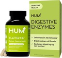 HUM Flatter Me Digestive Enzymes for Women & Men, Digestive Health Bloating Supplement with Ginger & Peppermint Leaf, Fast Acting Anti Bloat Pills Multi Enzyme for Debloating, Vegan, 60 Capsules