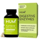 HUM Flatter Me Seedeensüümid naistele ja meestele, Seedetrakti Tervise Bloating Supplement ingveri ja piparmündi Leaf, Fast Acting Anti Bloat Pills Multi Enzyme Debloating, Vegan, 60 kapslit