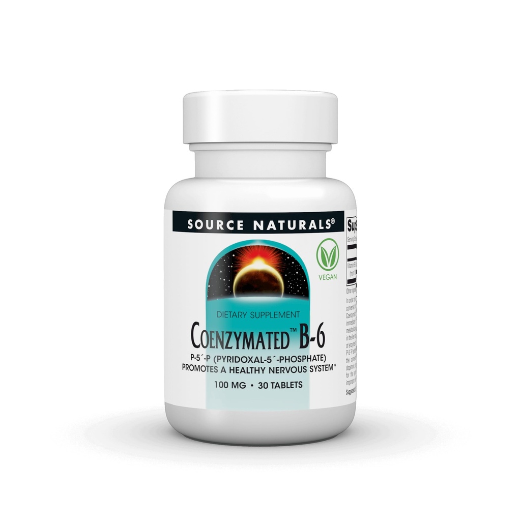 Allikas Naturals Coenzymated B-6,P-5 ́-P (PYRIDOXAL-5 ́- Fosfate) soodustab tervislikku närvisüsteemi * - 100 mg 60 tabletti