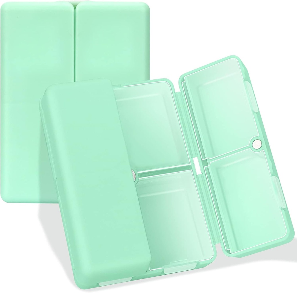 FYY Daily Pill Korraldaja, 7 Kompartments Portable Pill Case Travel Pill Korraldaja, [Folding Design] Pill Box Purse Pocket hoida vitamiine, tursa maksaõli, täiendused ja ravim-roheline