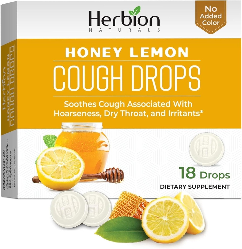 HERBION Naturals Köha tilgad, toidulisand, soojendus köha, täiskasvanutele ja üle 6-aastastele lastele, kunstliku maitse puudumine, värvi puudumine (18 loend (pakk 1), Honey Sidrun)