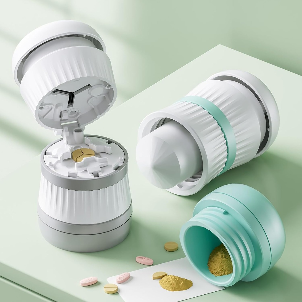 Pill Cutter - Pill Splitter roostevabast terasest tera lõikamiseks väikesed pillid või suured pillid ühe kolmandiku, pillide lõikamine 1/3, sobib lõikamine vitamiine, tablette (1-3 hall)