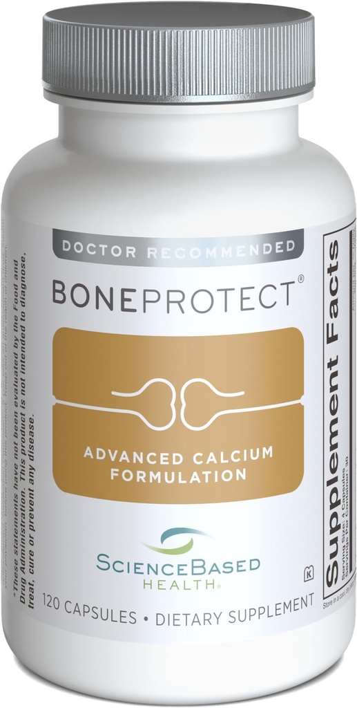 BoneProtect - täiustatud luu tervise täiendus kaltsiumtsitraadiga, D3-vitamiiniga, K2-ga (MK-7), magneesiumiga ja antioksüdantidega - toetab luutihedust, südame ja käärsoole tervist - 120 kapslit