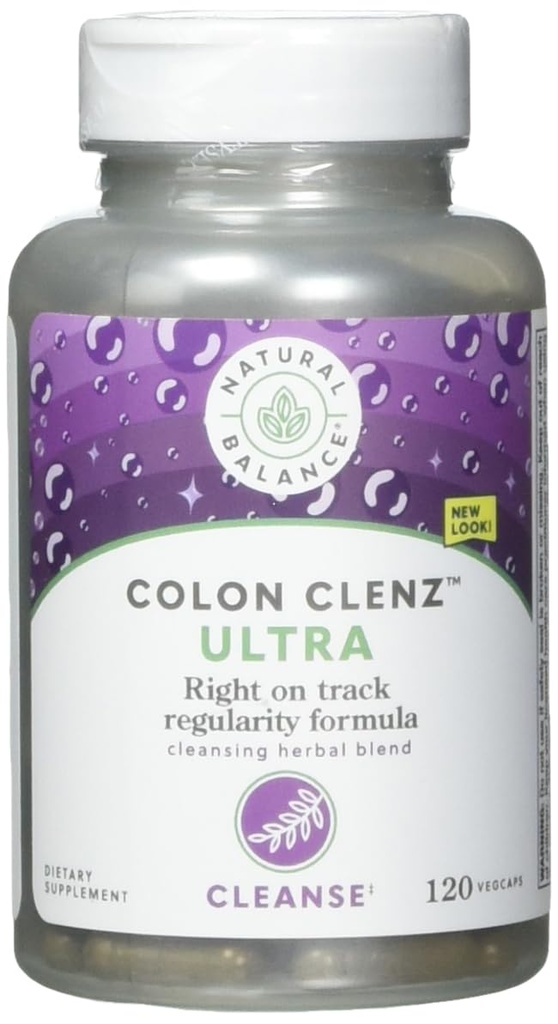 Looduslik tasakaal Ultra Colon Clenz | Taimne Colon Cleanse & Detox Supplement | õrn ja usaldusväärne üleöö valem | 120 taimekapslit