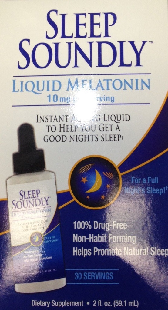 Sleep Soundly Liquid Melatoniin 10mg, Instant Acting Sleep valem, 30 portsjonit, 2 Fl Oz (pakk 1)