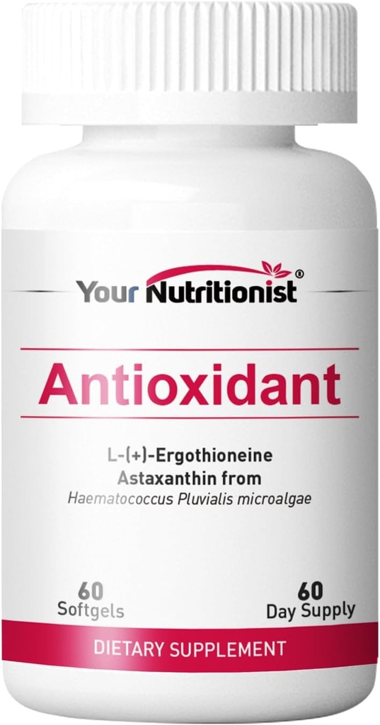 Antioksüdant Softgel - Astaksantiin vetikatest, ergotioneiin - 60 loendit, 60 päeva pakkumine