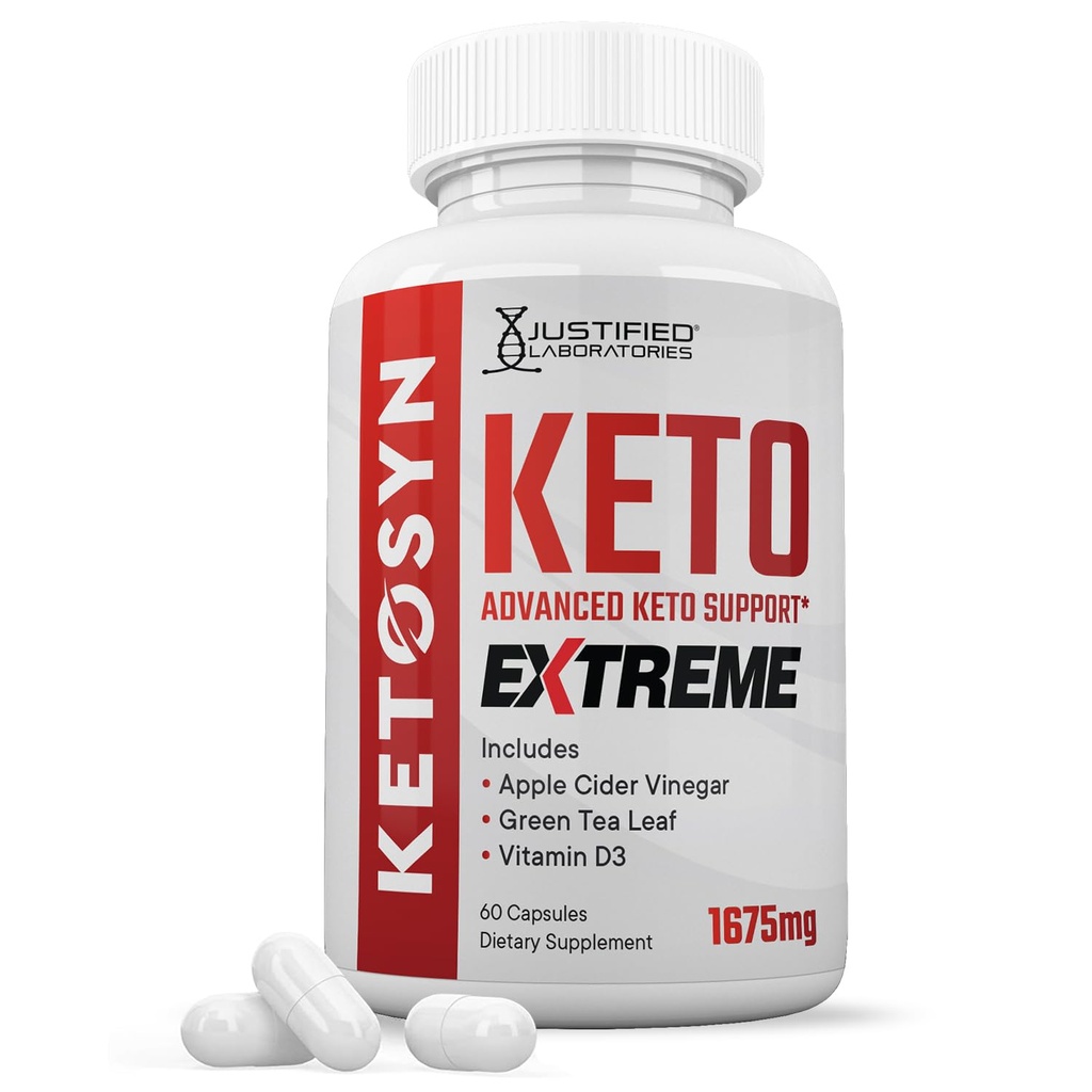 Ketosyn Keto ACV Extreme Pills 1675 MG Keto Support Blend Kapsel Alternatiivne Keto ACV kummid Formuleeritud Apple Siider Äädikas Ekstra Neitsi Oliiviõli Pulber Roheline Tee Leaf 60 kapslit
