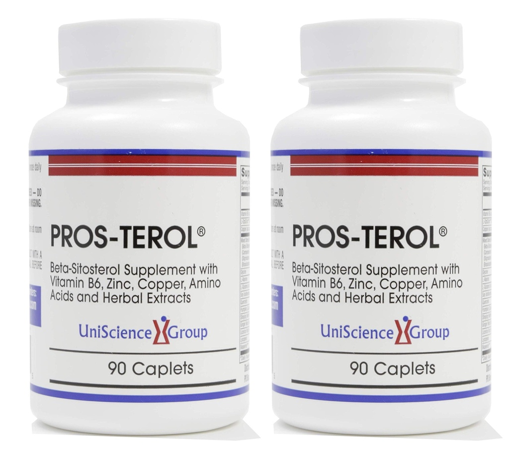 Pros-TEROL (2 pudelikomplekt), eesnäärme leevendamine 900 mg taimsete steroolidega kõrvitsaseemnetega, nõeluv nõgesjuur, ingveri juur, lagritsa juur ekstraktid 90 kapslit