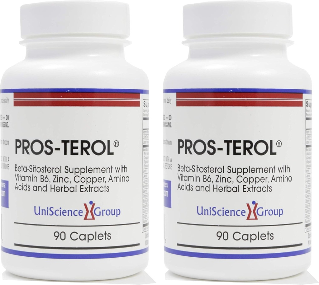 Pros-TEROL (2 pudelikomplekt), eesnäärme leevendamine 900 mg taimsete steroolidega kõrvitsaseemnetega, nõeluv nõgesjuur, ingveri juur, lagritsa juur ekstraktid 90 kapslit