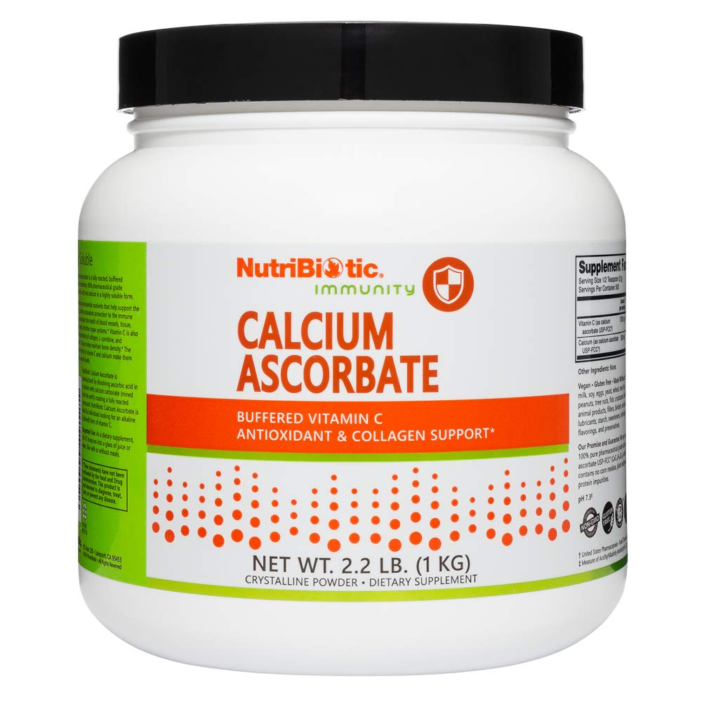 Nutribiootiline kaltsium askorbaat C-vitamiini pulber, 2.2 Lb - oluline antioksüdant ja kollageeni tugi
