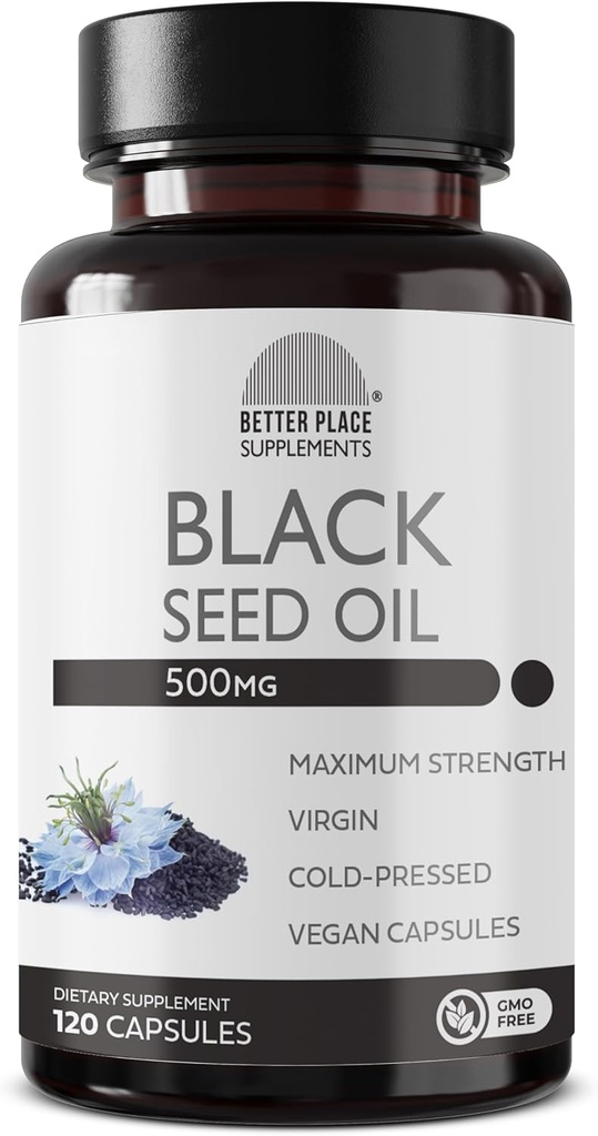 Black Seed Oil Kapslid | (Non-GMO & Vegan) Külmpressitud Nigella Sativa, mis tagab puhta musta köömne seemneõli | Super antioksüdant seedimine, liigesed, juuksed & nahk | 500 mg kapsli kohta