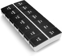 BUG HULL 7-Day AM/PM Pill Korraldaja - Portable Pill Box, Travel Case, Black