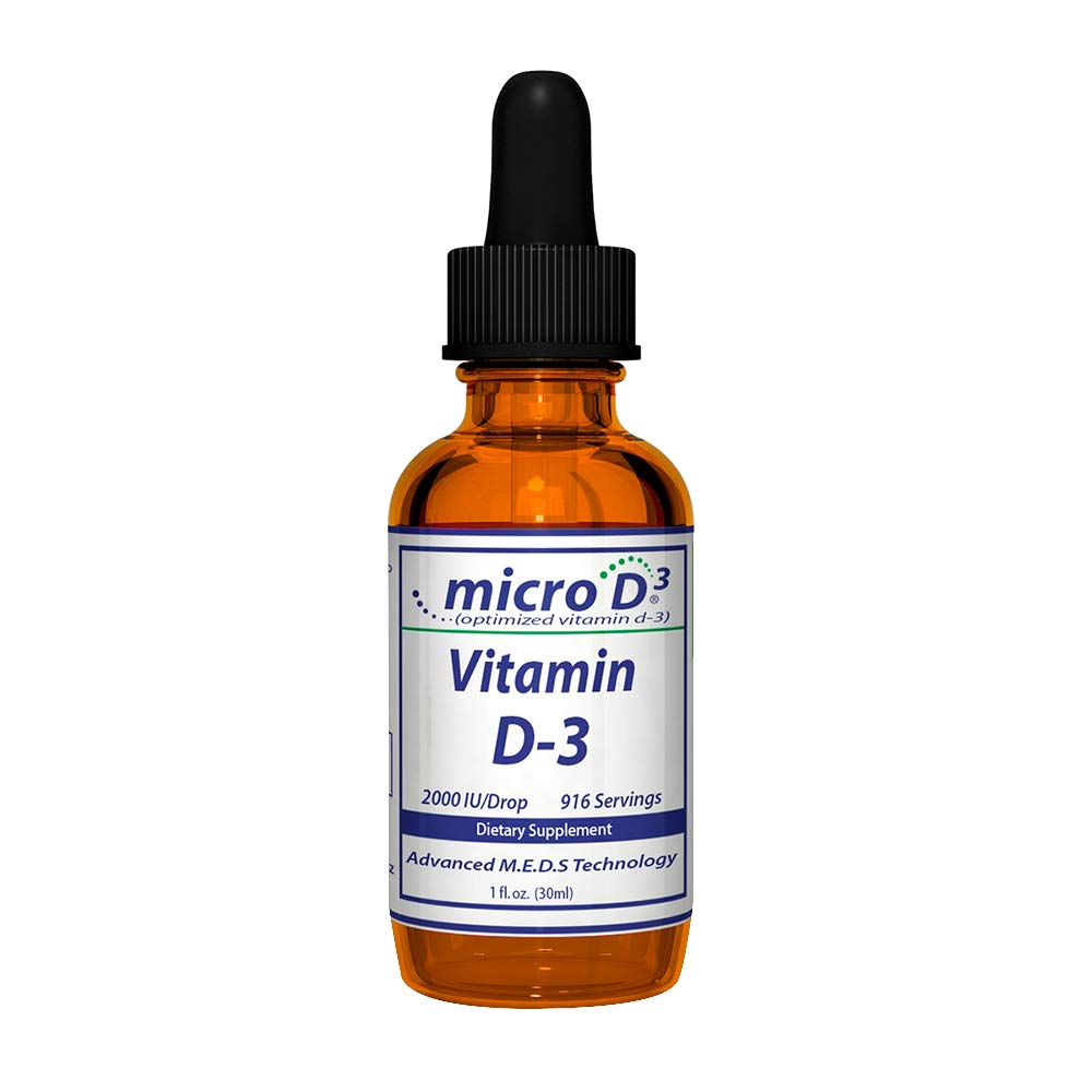 Nutrasal Micro D3 Vitamiin D-3 tilgad - kõrge kontsentraat (2 miljonit RÜ) D3-vitamiini nanotehnoloogia ja kuni 10x rohkem imendumist -1 oz (30 ml)