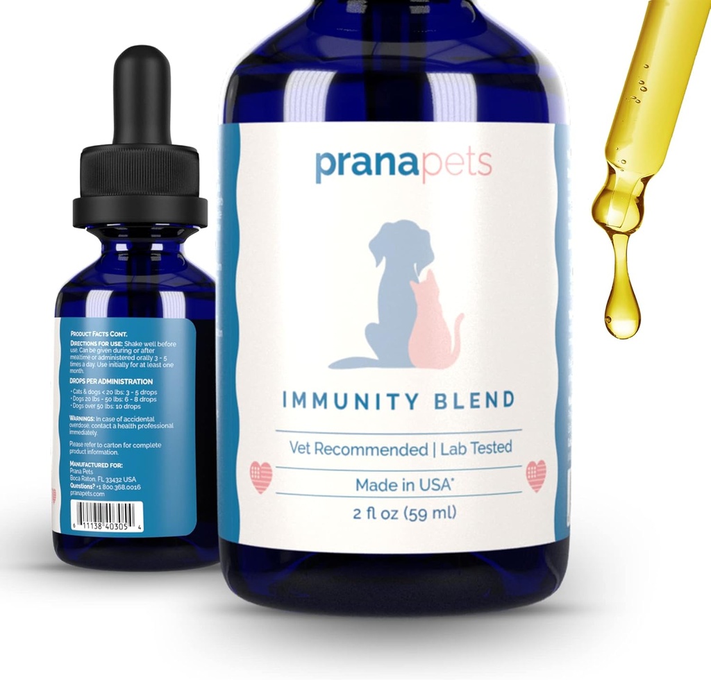 PranaPets Immunity Blend Supplement for Dogs & Cats | Loomulikult aitab leevendada väsimust ja nõrkust lemmikloomad | edendada suurenenud energia, normaalse isu ja immuunsüsteemi toetust